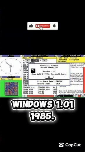 Windows 1.01, 1985.#windows #pc #billgates #tech #history #facts #1980s #interestingfacts #internet