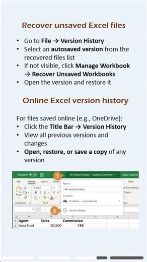 Restore previous versions of Excel files easily and avoid permanent data loss. #excel #dataloss