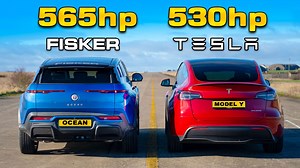 287K views · 1.5K reactions | 530hp Model Y Performance v 565hp Fisker: DRAG RACE  | carwow | Facebook