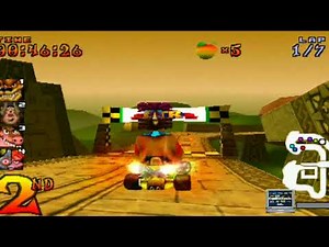 Crash Team Racing PS1 Single Cup Hard Level 7 Laps Bosses ALL Courses Gameplay
