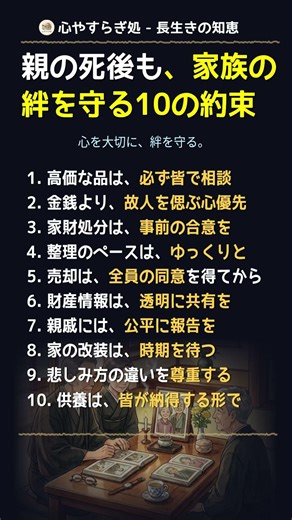 親の死後も、家族の絆を守る10の約束 #相続 #家族の絆