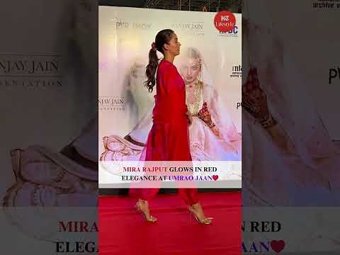 Mira Rajput glows in red elegance at Umrao Jaan