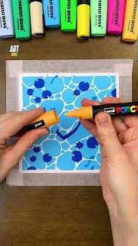 I draw with Posca markers, it's super relaxing 😌💚💙🩷 #posca #drawingtutorial #relaxing #drawingtuto