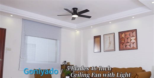 Watch Black 5-Blades ceiling fans with lights and remote control on Amazon Live