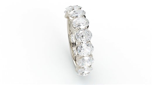 Ovalna Plus MR 8390 Oval diamond ring in white gold