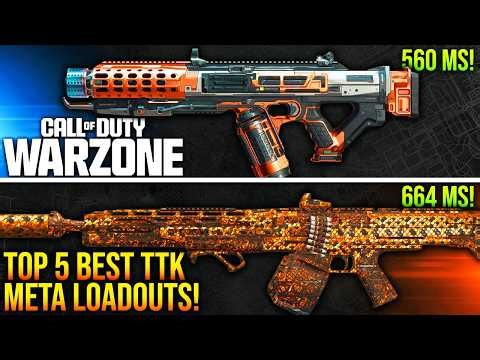 WARZONE: New TOP 5 FASTEST TTK META LOADOUTS After Update! (WARZONE Best TTK Weapons)