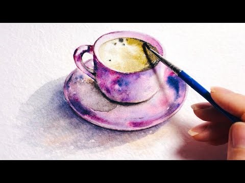 Watercolor Coffee Cup Painting Tutorial | Easy & Relaxing Watercolor for Beginners