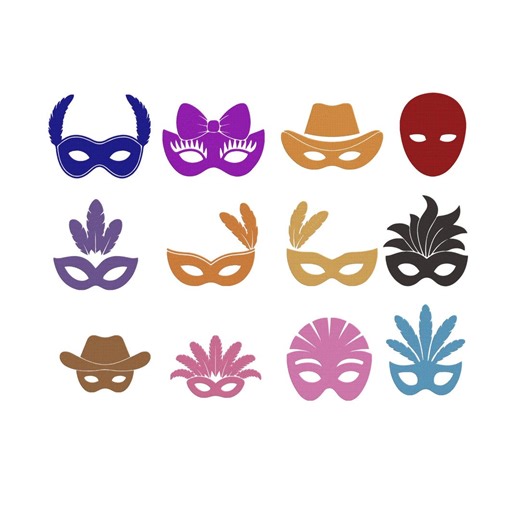 Masquerade Mask Embroidery Design, Carnival Party Mask Stitch Machine Embroidery File, 12 Design, 9 Size, Instant Download - Etsy