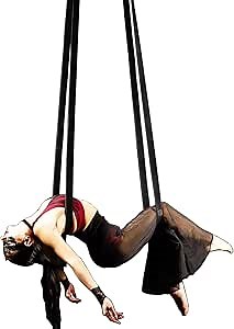 8.2ft 2.5m Aerial Straps Ropes Yoga Aerial Acrobatics Body Aerial Loop Trapeze Circus Apparatuses Equipment Three-Layer Straps 1 pairs