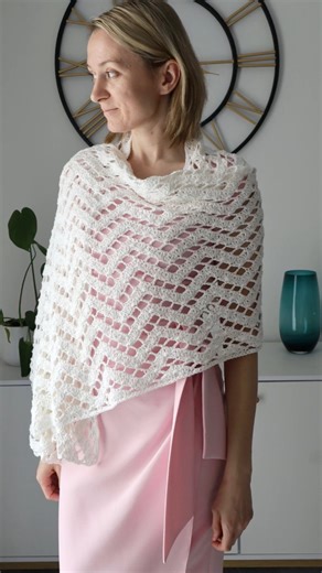 It is finally out! You can find the free pattern on my blog and video tutorial on my YouTube channel: How to Crochet Easy Lace Chevron Shawl: Verglas Shawl https://youtu.be/SVFd0-MN20o #crochetshawl #crochetinspiration #easycrochetshawl | Exquisite Crochet UK