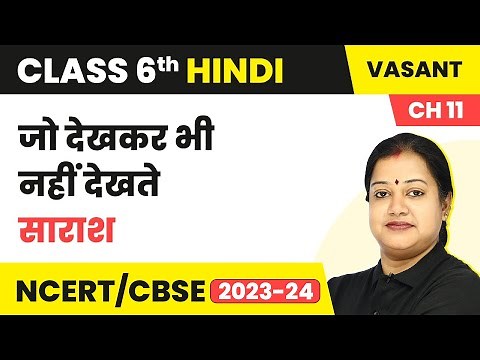 Class 6 Hindi Chapter 11 | Jo Dekhkar Bhi Nahi Dekhte Explanation | Class 6 Hindi Vasant