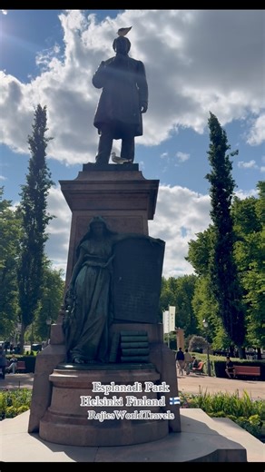The statue of Johan Ludvig Runeberg, Finland's national poet, located in Esplanadi Park, Helsinki. The Maiden of Finland, sits at the base holding a tablet inscribed with the Finnish national anthem's lyrics in Swedish #fb #europe #helsinki #finland #tourism #tour #reelsfacebook #reelsviralシfb #reelsfypシ #reelschallenge #fbreels2025ツ #fbreelsvideo #fbreelsfypシ゚viralfbreelsfypシ゚viral #videoreelsシ #videoviralシviralシ2025 #travel #highlights #highlightseveryone #usa #statue #monument #park | Rajie B