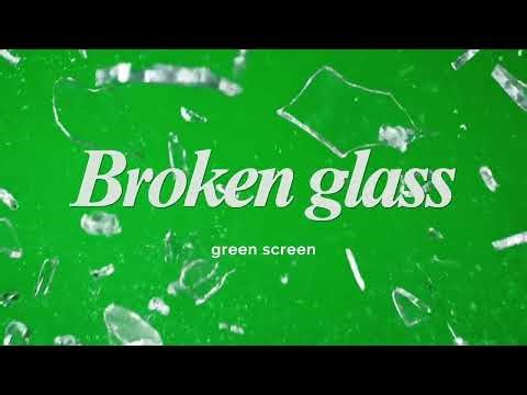 Glass Shattering Explosion on Green Screen Background