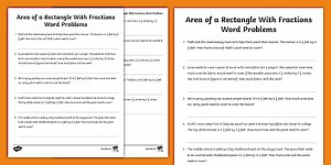 Fifth Grade Area of a Rectangle With Fractions Word Problems