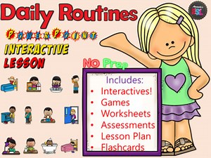 Daily Routines - ESL Power Point Interactive Lesson   Games, Worksheets   More!