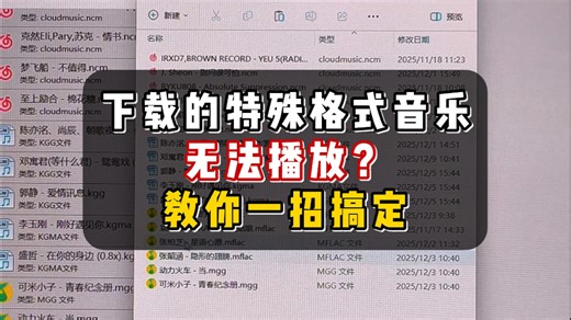 下载的特殊格式音乐无法播放？教你一招搞定！
