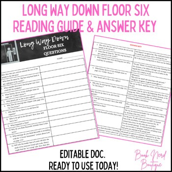 Long Way Down Floor 6 Reading Guide & Answer Key | HS ELA | Editable Doc