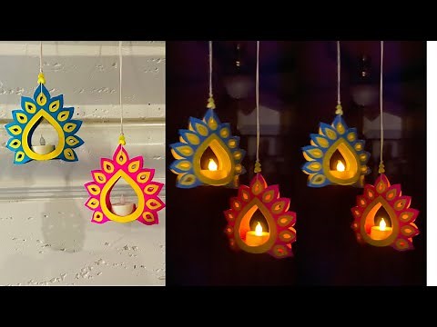 Tealight candle hanging |Diwali Decoration Ideas| DIY Hanging lamp(battery operated) |Diwali lantern