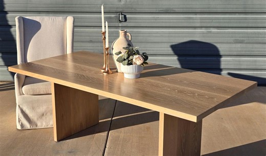 Handmade White Oak Dining Table – Modern Farmhouse Solid Wood - Etsy