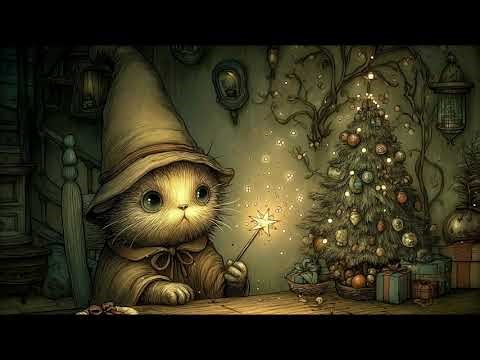 [Celtic Music] Christmas Wizard Cat in a Cozy Cottage — Magical Winter Ambience for Relaxation
