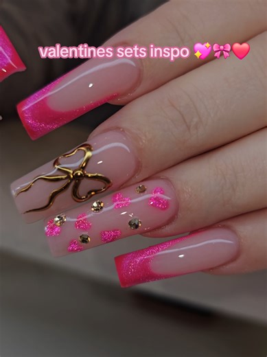 valentines Nails inspo 🎀❤️💖 #valentinesnails #heartnails #pinknails #dfwnails #fortworthnails