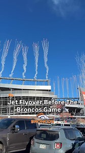 Jet Flyover before Broncos game from tailgating perspective ✈️ #jet #flyover #tailgating #broncos | Tailgating Challenge