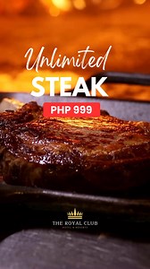 🔥UNLIMITED STEAK, now available at 50% OFF for just P999 (Monday to Thursday) and P1200 (Friday to Sunday)👌🥩 Inclusions: Unlimited Prime Steak (Options: Ribeye, T-Bone, Porterhouse Steak) Unlimited Pasta ( Different kinds ) Unlimited Salad Unlimited Mashed Potato Unlimited Garlic Veggies Unlimited Rice Available Monday to Sunday. Open from 10AM TO 10PM ☎️For inquiries and table reservations, call (0915) 498 4148. | The Royal Club Hotel & Resorts