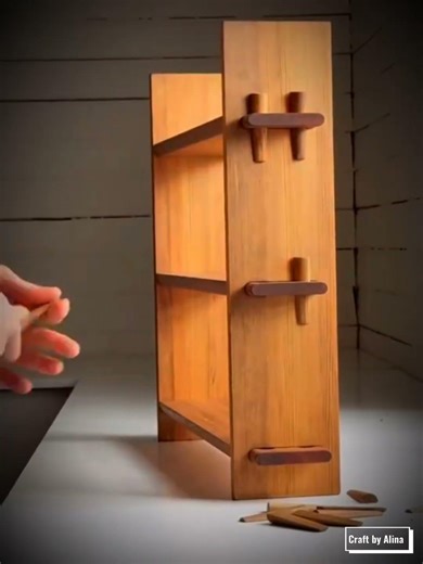 💡Very Simple Portable Wooden Shelves Craft/Wooden Plank Decor Ideas🎁#diy #viral #homedecor #craft