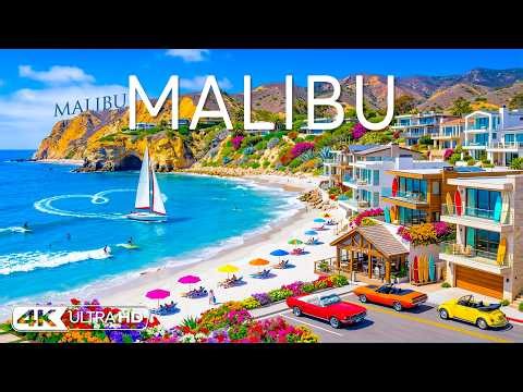 [4K] Malibu 🇺🇸 Pacific Coast Highway, Beachfront Homes & Ocean Views