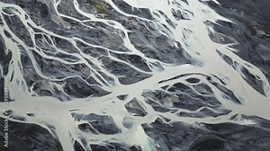 Braided river, important for the landscape and cultural heritage of Iceland