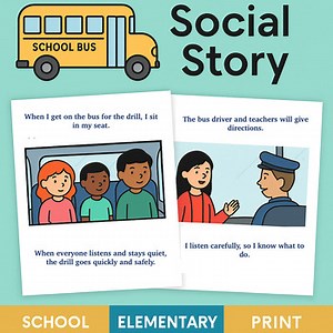 Bus Evacuation Drill Social Story | School Safety | Elementary Social Narrative
