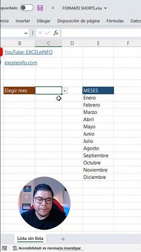 Lista de validación en Excel (con y sin lista visible) #shorts