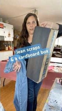 Create inexpensive storage using a cardboard box and some scraps of jeans. ‪@Wendyyutzyart‬
