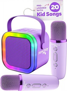 Move2Play Mini Karaoke Machine for Kids | includes 20 Kids Songs | Connect with Bluetooth | Kids Toy | Birthday Gift for 3, 4, 5, 6, 7, 8 Year Old Girls and Boys