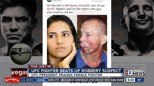 UFC fighter beats up would be mugger. Courtesy: KTNV Channel 13 Las Vegas.