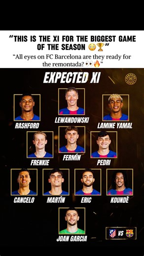 LOCKED IN 🔥 | FC Barcelona XI vs Atlético Madrid #Barcelona #AtleticoMadrid #viral #trendingnow