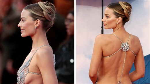 Margot Robbie wows in plunging see-through gown