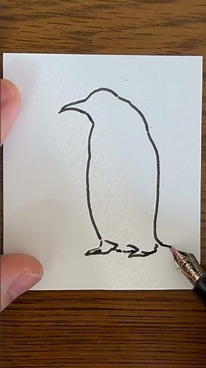 Drawing Emperor penguin #penguin #easy