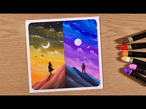 Easy Two in One / Drawing with Oil Pastels / Step by Step