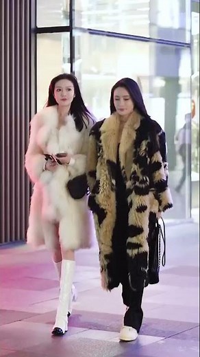 When walking looked cozy in fur coats