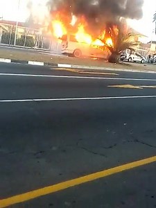 This incident happened at about 07:18 this morning. Two vehicles were involved, a truck and a minibus taxi. Epping- and Ottery's fire crews were dispatched as the initial call came in as a MVA (motor vehicle accident). The taxi however caught alight. There were two patients that were treated and transported to a nearby hospital. | Cape Traffic And Safety And Security