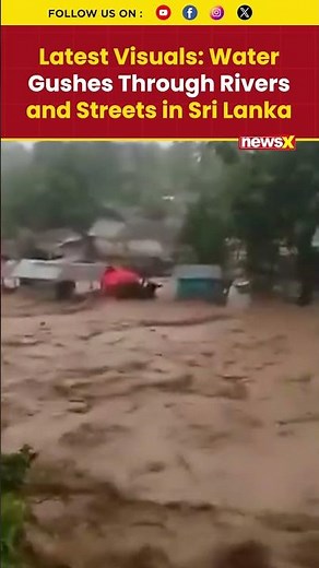 #cycloneditwah | New Footage Shows Water Gushing Across Sri Lanka #srilankafloods #shorts #flood