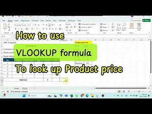 How to use VLOOKUP formula to look up Product price in excel