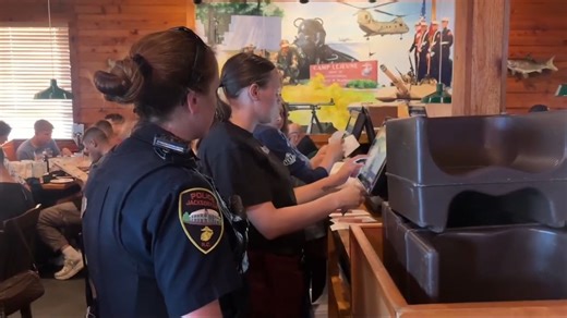 Jacksonville Police officers and Onslow County deputies were raising money at Texas Roadhouse on Thursday, Sept. 18. https://wcti12.com/news/local/jacksonville-police-onslow-deputies-team-up-at-texas-roadhouse-for-special-olympics-funds | WCTI News 12