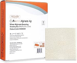 MedVance Silver Calcium Alginate Ag Sterile Highly Absorbent Dressing, (2" x 2") 5 dressings/Box, 5 Pack