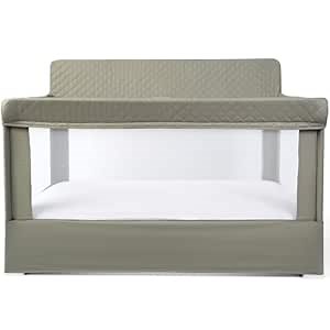 Baby Delight Lunaire Full Size Crib | Breathable Mesh Baby Crib | Tool-Free Assembly Baby Bed | 100% GOTS Certified Organic Cotton Fabric | Organic Sage