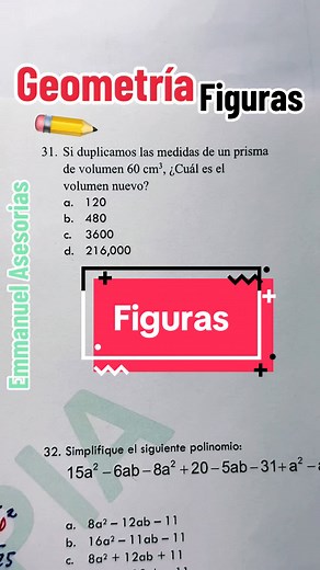 Calcula el volumen de prismas rectangulares