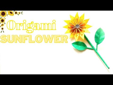 How To Make Origami Sunflower-Step by step| EASY ORIGAMI for beginner/kids|DIY SUNFLOWER|