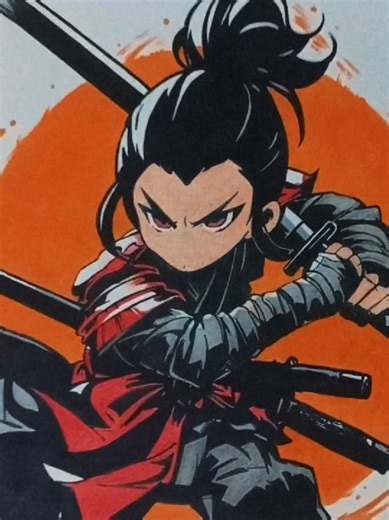 Chibi Samurai 👹 #drawing #inkart #art #artwork #coloredpencil