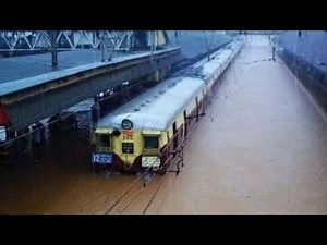 Indian Trains In Rainy Season | Mumbai Local Train Running In Water | Express Train In Flood